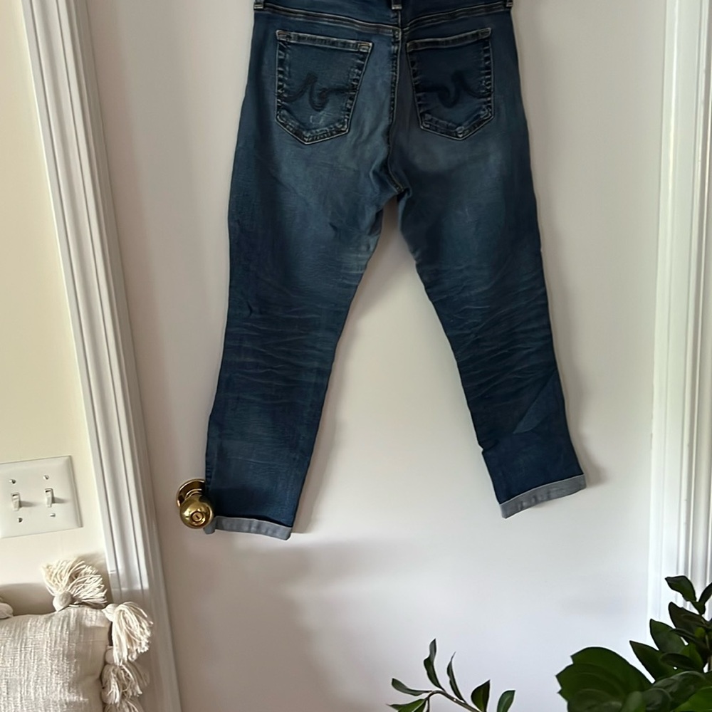 Ag Adriano Goldschmied The Stevie Roll-up Slim Straight Blue Denim 👖 - Picture 8 of 10